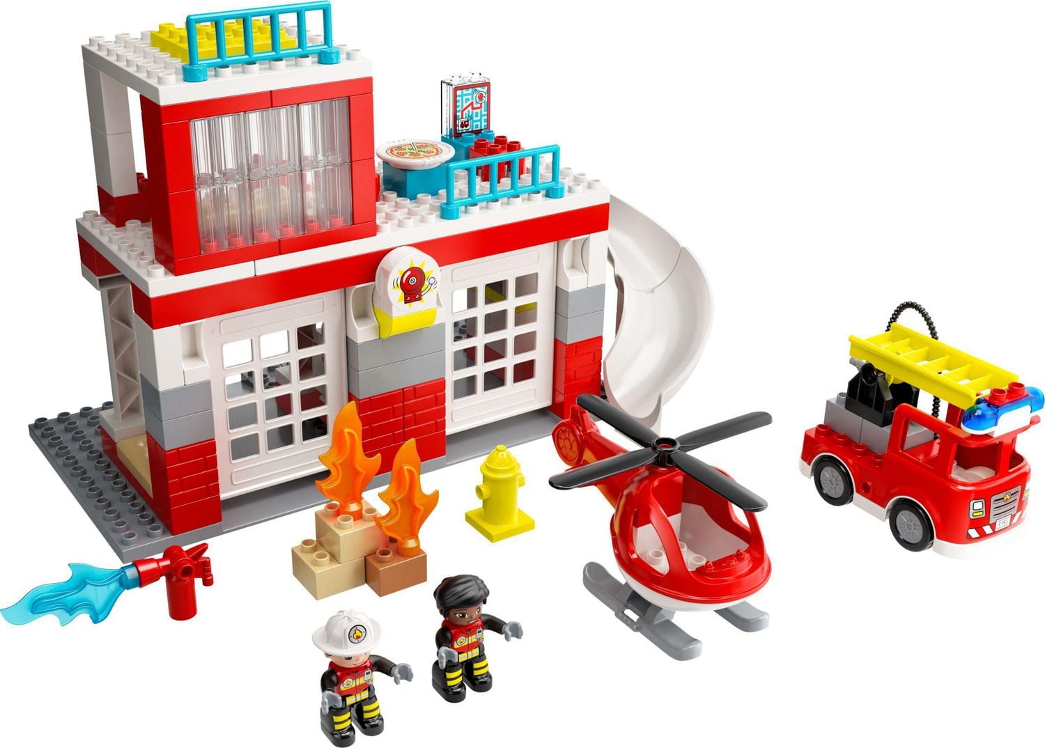LEGO DUPLO La caserne de pompiers et l’hélicoptère de secours 10970 Jeu de construction (117 pièces)