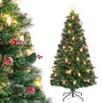 thumbnail image 1 of Costway 6 FT Christmas Tree Artificial Xmas Tree with 8 Lighting Modes 64 Warm LED Lights, 1 of 10
