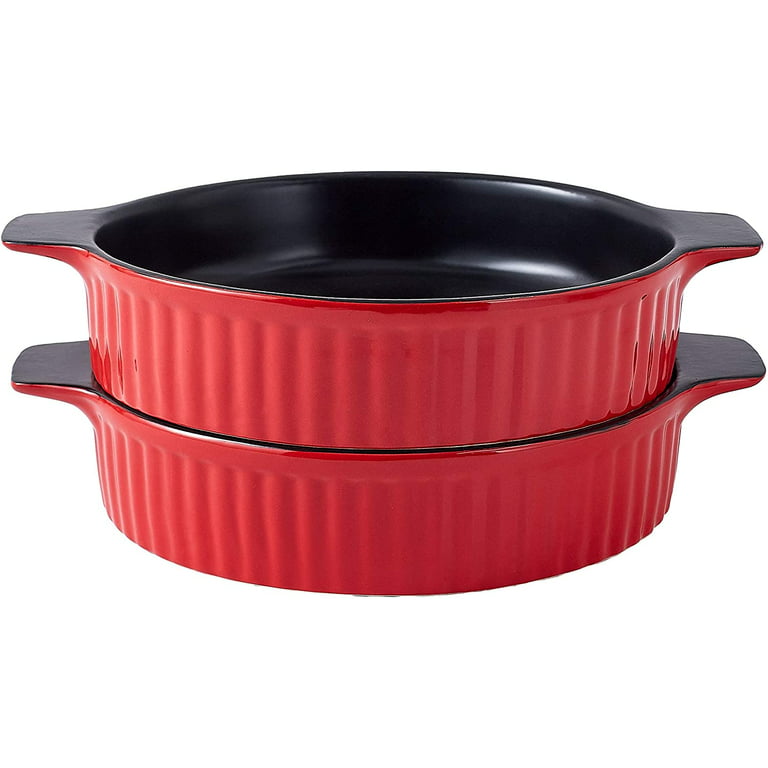 Bruntmor 8 x5 Red Oval Ceramic Deep Dish Pie Pan Set of 4, 8 x 5 - Kroger