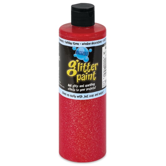 Chroma Glitter Tempera Paint - Red Glitter, 16 oz