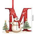 thumbnail image 3 of 26 Letter Christmas Ornaments, A to Z Letters Christmas Tree Decoration, Christmas Tree Hanging Pendant, 2D Flat Acrylic Pendant Hanging Pendant Xmas Letter Snowman Ornaments, 3 of 3