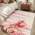 thumbnail image 5 of Red Orange Cherry Blossoms 3'x5' Washable Rug, Spring Weeping Leaves Burlap Non-Slip Area Rugs for Entryway Kitchen Classroom, StainResistant Dorm Throw Carpet, Low Pile Soft Indoor Floor Mat, 5 of 9