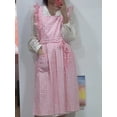 thumbnail image 5 of ZHaobin Vintage Plaid Ruffled Apron Women Baking Art Nail Art Anti Fouling Cover Pure Cotton Home Kitchen Cleaning Apron (pink,OneSize), 5 of 7