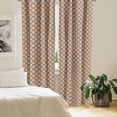 thumbnail image 2 of Ambesonne Geometric Curtains, Arabic Pattern Flowers, Pair of 28"x95", Vermilion and Dark Indigo, 2 of 5