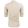 thumbnail image 6 of COOFANDY Men's Cuban Guayabera Shirts Long Sleeve Button Up Shirts Casual Linen Shirt, 6 of 8
