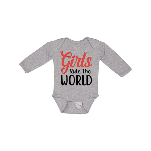 Inktastic Girls Rule the World Boys or Girls Long Sleeve Baby Bodysuit