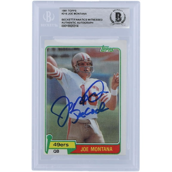 Joe Montana San Francisco 49ers Autographed 1981 Topps Series 1 #216 Beckett Fanatics Witnessed Authenticated Rookie Card with "Joe Cool" Inscription - Fanatics Authentic Certified
