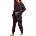 thumbnail image 2 of SCRAWLGOD Star Long Sleeve Pajamas for Women Pj Set of 2 Pjs Womens Pajama Lounge Crewneck Woman Sleepwear Comfortable Ladies Jogger Pjs Set Size XL, 2 of 7