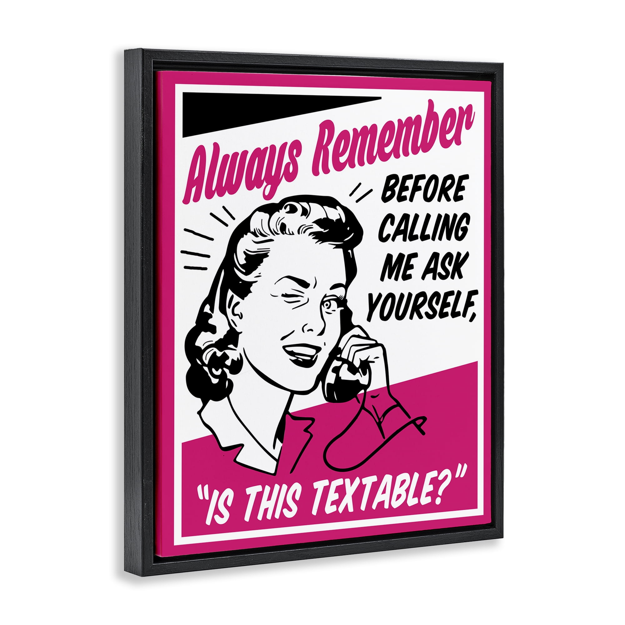 Stupell Industries Funny Is This Textable Novelty Painting Black Floater Framed Art Print Wall Art, 25 x 31