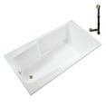 thumbnail image 4 of Streamline N-4200-724-PBR 66 in. x 34 in. Acrylic Soaking Drop-In Bathtub in Glossy White, With External Drain in Polished Brass, 4 of 12