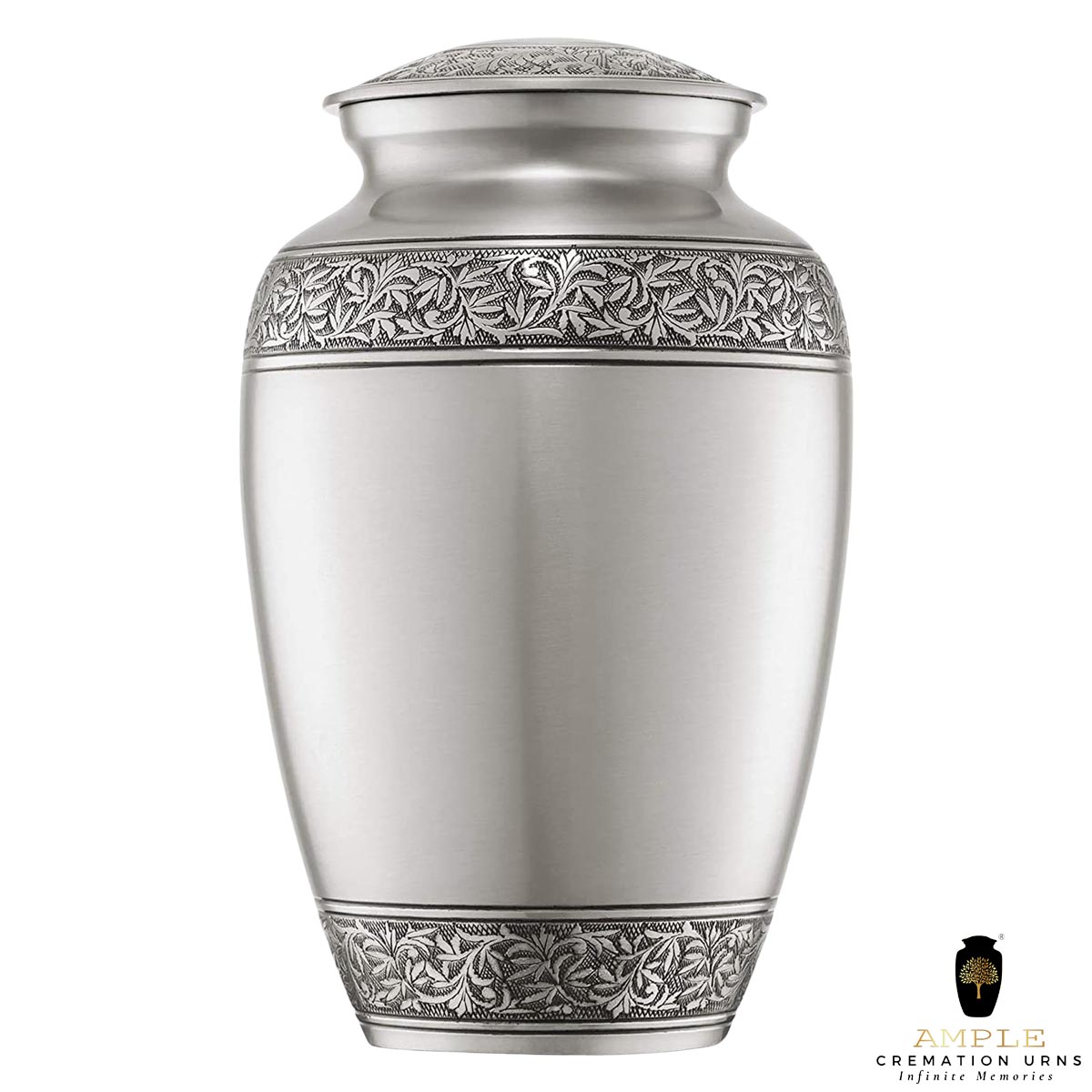 Ample Cremation Urns for Ashes - Meena Coated Aluminum Memorial Urns | Elegant Design | 4 Size Options (Keepsake 3x2 inch & Large 10.5x6.5 inch) Engravable Large (Hold 220 Cu) (Model No - ACU011)