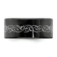 thumbnail image 3 of Edward Mirell Titanium Black Ti Flat Laser Patterned 10mm Band, 3 of 7