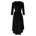 thumbnail image 5 of HA-EMORE Women's Velvet V-Neck Formal Cocktail Party Dress, 5 of 9