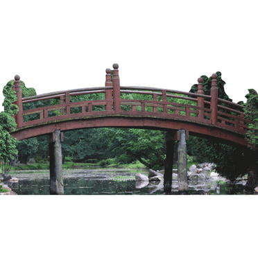 SP13312 Curved Japanese Wood Garden Bridge Over Water Cardboard Cutout Standee Standup