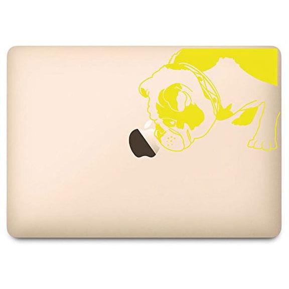 Yellow Brit the English Bulldog Decal for 12" Macbook