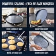 thumbnail image 5 of Blue Diamond Diamond Bond 13" Hybrid Round Griddle, Ceramic Non-Stick, Stainless Steel, 5 of 9
