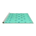 thumbnail image 2 of Ahgly Company Machine Washable Indoor Square Abstract Turquoise Blue Modern Area Rugs, 4' Square, 2 of 4