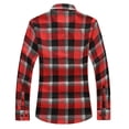 thumbnail image 4 of ohmzyzo Men's Western Long Sleeve Plaid Cotton Shirt Flannel Button Down Shirts Spring Fall Work Casual Shacket Big and Tall Clothes Wine XL, 4 of 4