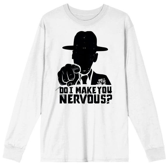 Full Metal Jacket Do I Make You Nervous Crew Neck Long Sleeve White Adult Tee-Medium