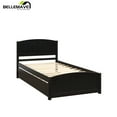 thumbnail image 6 of Bellemave Twin Platform Bed with Trundle Solid Wood Twin Bed Frame with Headboard Space Saving Wooden Bed for Teens & Adults, Espresso Brown, 6 of 10