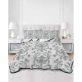 thumbnail image 3 of Blue Tan Flower Full Size Down Alternative Comforter, Lightweight Comforter Quilt Bedding Set with Pillow Shams Abstract Vintage Ethnic Tribal Boho All Seasons Bed Comforter Duvet Insert 78"x90", 3 of 7