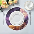 thumbnail image 5 of Round Placemats Set of 4 Heat Resistant Washable Kitchen Table Decorations 15.4in Black Cat Rabbit and Crows, 5 of 7