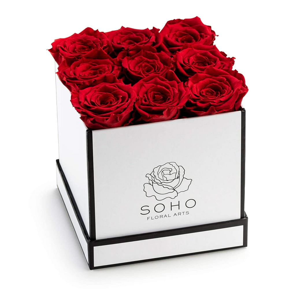 Soho Floral Arts Real Fresh Eternal Flower Rose that Last a Year in a
