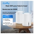 thumbnail image 1 of Sistema Mesh Wifi 5 Cudy M1200 2- Pack Doble Banda Ac1200 Cobertura Estable Fácil Instalación Ideal Para Hogares Con Muchas Habitaciones Control Por App Y Soporte Mesh, 1 of 9