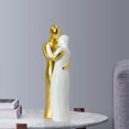thumbnail image 4 of Amantes románticos Estatua de resina Estatuillas Escultura Arte coleccionable en el amor Artesanía moderna Resumen Tallado para estantería Boda 6.5x6x21cm Sunnimix Estatuilla de amante, 4 of 7
