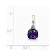 thumbnail image 2 of Sterling Silver Rhodium Amethyst and Diamond Pendant - 1.85 cwt - Measures 19x8mm Wide, 2 of 2