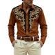 thumbnail image 1 of Camisetas de Navidad de Manga Larga de los Hombres de Moda Casual de Manga Larga Turndown Collar Blusa para Primavera Invierno Al Aire Libre Diario, 1 of 4