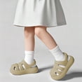 thumbnail image 2 of Floleo Kids' Closed-Toe Woven EVA Sandals, Lightweight Non-Slip Thick Sole Breathable Summer Outdoor Shoes (Khaki,4.5-5 Years), 2 of 8