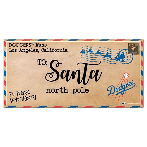 Los Angeles Dodgers 6'' x 12'' Letter to Santa Sign