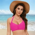 thumbnail image 4 of adviicd Women's Underwire Bikini Top Only V Neck Criss Cross Push Up Full Coverage Swimsuit Top Bathing Suits,PK1 M, 4 of 8