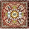 thumbnail image 1 of Metal Light Switch Plate Cover Elegant Green Mandala Flower Tile Pattern TIL064, 1 of 24