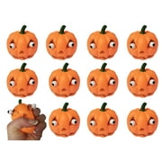 CURIOUS MINDS BUSY Bulk 12 Popping Eye Pumpkin Jack O Lantern - Squeeze Toy for Halloween Party Favor Stress Balls, Small Novelty Toy Prize Assortment Gifts (1 Dozen)