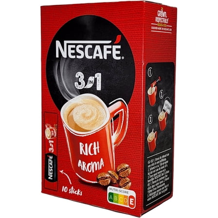 Nescafe 3 in 1 Rich Aroma Instant Coffee in Single Serve Pack 10 x 16.5g