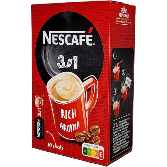 Nescafe 3 in 1 Rich Aroma Instant Coffee in Single Serve Pack 10 x 16.5g