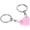 Pink, variant on Matching Heart Keychain Set for Couples, 2-Piece Splitable Brick Heart Design, Stainless Steel, Snap Closure, Romantic Gift for Valentine's Day Anniversary Wedding