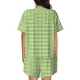thumbnail image 3 of Bixox Women's Green Gingham Printed Pajama Set 2 Piece Lounge Set Top and Shorts Soft Pajamas, Shorts with Pockets, 3 of 7