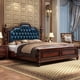 thumbnail image 4 of Drawers Waterproof Double Bed Designer Retro Glamorous Wood Headboard Bed Frames Queen Multifunctional Camas Furniture Set My Lux Decor Round, 4 of 10