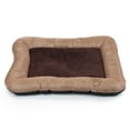 thumbnail image 2 of PETMAKER 43x29-Inch Sherpa Dog Bed with Water-Resistant Neck Bolster (Tan), 2 of 8