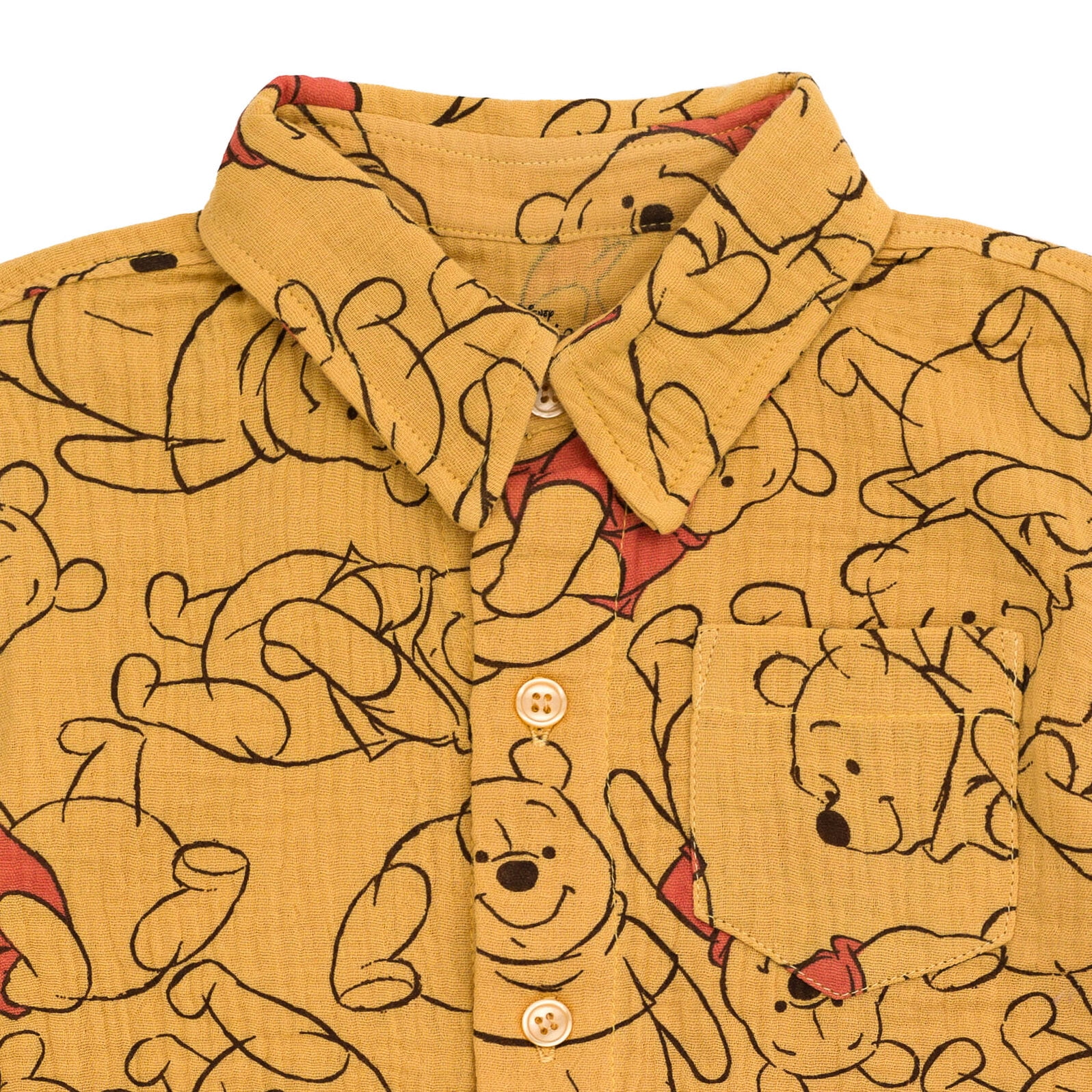 Disney Winnie the Pooh Infant Baby Boys Hawaiian Button Down Shirt and Shorts Orange 18 Months
