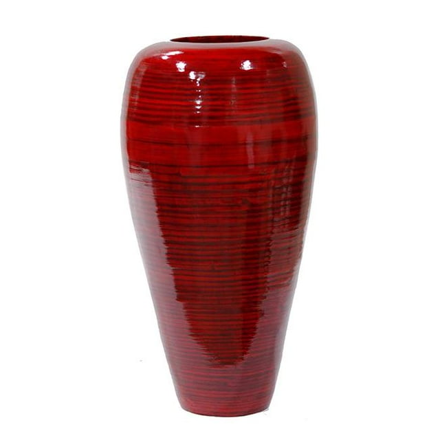 Heather Ann Creations W33953-ORD Vase en Bambou Filé de 19 Po - Laque Rouge