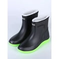 thumbnail image 3 of Fangasis Mens Rain Boots Lightweight Garden Shoes Round Toe Work Shoe Outdoor Casual Green (Men, Fixed Plush Lining) 10, 3 of 3