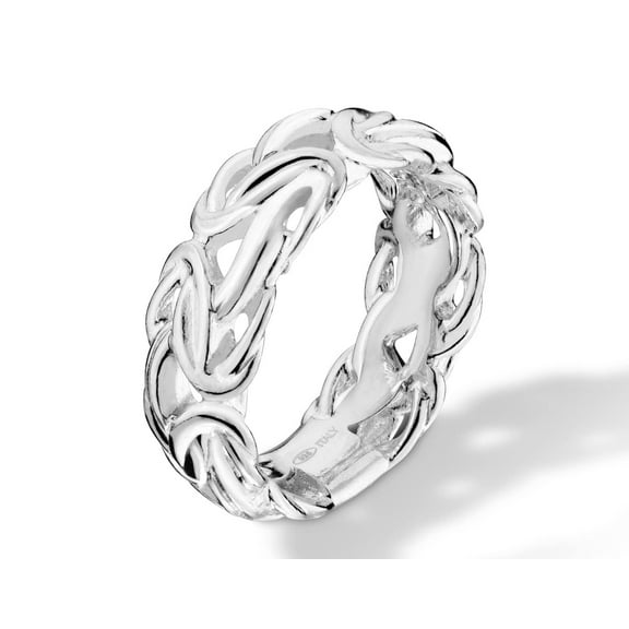 Miabella 925 Sterling Silver Italian 7mm Byzantine Band Ring for Women Made in Italy (5)