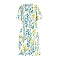 thumbnail image 3 of Otvok Women's Summer Short Sleeve A-Line Midi Dresses Casual Floral T-Shirt Dress Flowy Beach Sundress with Pockets, 3 of 6