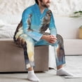 thumbnail image 7 of Honeii Blue Sky Winged Cat Pattern Mens Pajamas Set,2pcs Men's Lounge Long Sleeve Sleep Shirt and Pajama Bottoms Sleepwear Set,Mens Pjs Sets-X-Large, 7 of 7