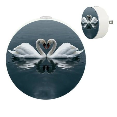 

Night Lights Plug Into Wall [2 Pack] Night Light for Kids LED Nightlight with Dusk to Dawn Sensor for Bathroom Decor Children Room Swan Couple Animal Artistic Grey