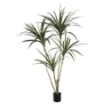 thumbnail image 1 of Vickerman 4.5' Potted Artificial Yellow Edge Green Yucca Features 4 Heads with 90 Leaves, 1 of 1